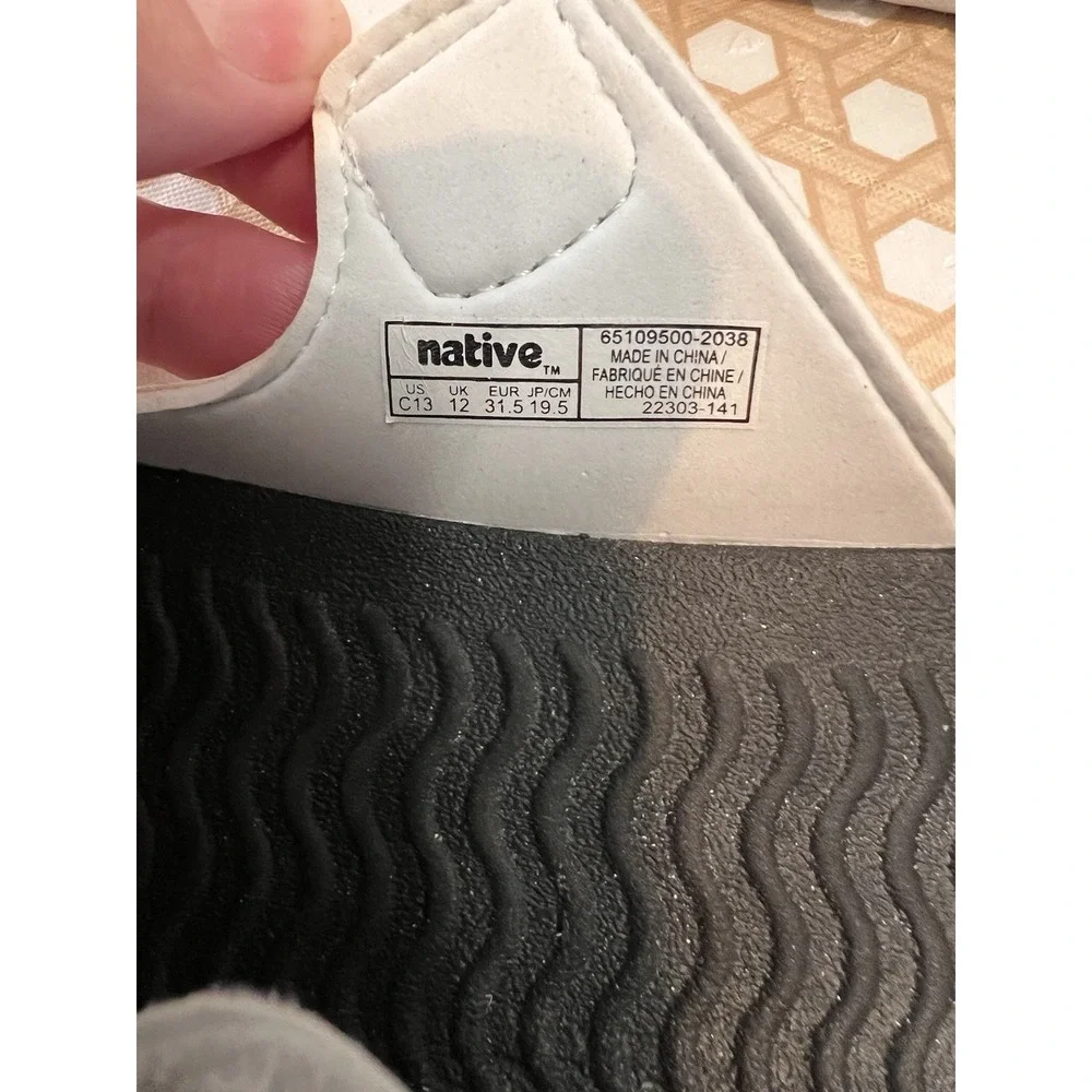 Native White Slides Size C13 Girls Kids